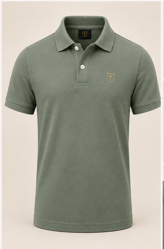 Tailmont Premium Olive Green Polo T-Shirt