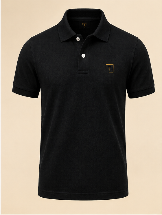 Tailmont Premium Black Polo T-Shirt